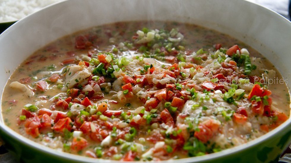 peixe com molho de leite de coco