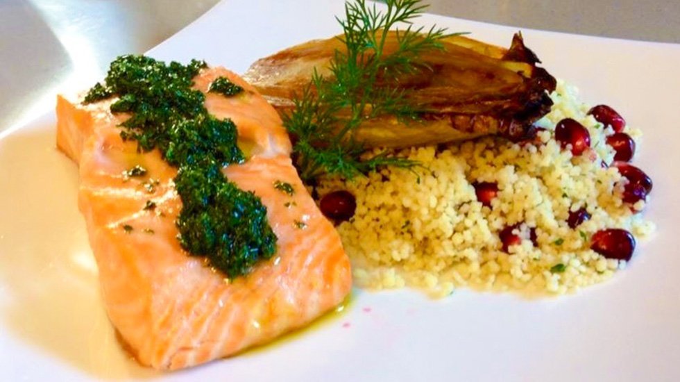 salmão com cuscuz marroquino
