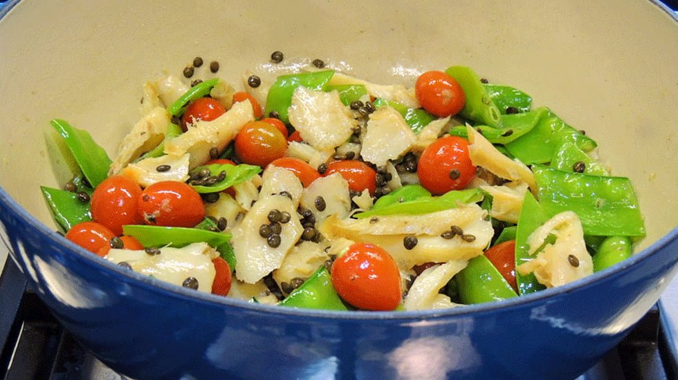 bacalhau com lentilha du puy